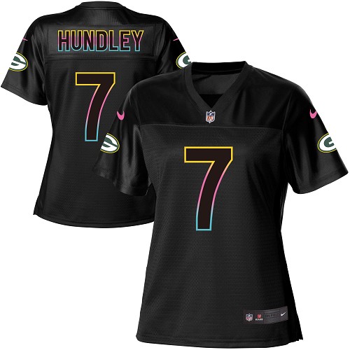 Nike Packers #7 Brett Hundley Black Women's NFL Fashion Game Jersey